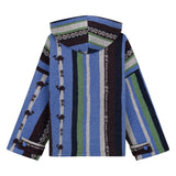 Ice Striped 100% Wool Hooded Jacket