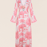 Pink Palm Knit Maxi Dress