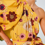 Sunflare One-Shoulder Belted Dress