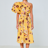 Sunflare One-Shoulder Belted Dress