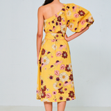 Sunflare One-Shoulder Belted Dress