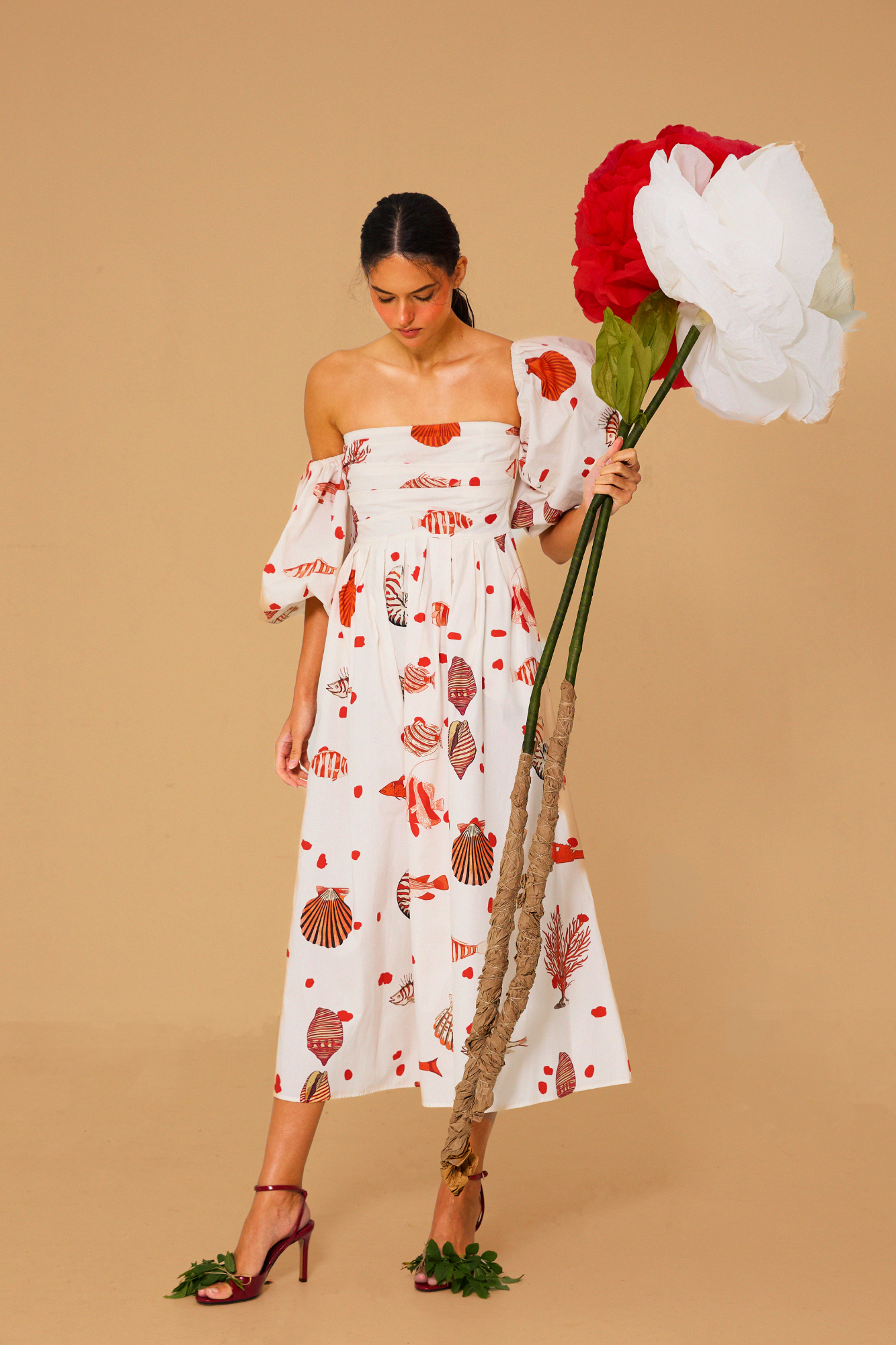 oopscool off-the-shoulder printed dress Petal and Pup Women's Gerri Off Shoulder Maxi Dress