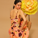 Peach Blossom Balloon Hem Dress