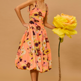 Peach Blossom Balloon Hem Dress