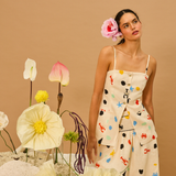 Ocean Dots Linen Vest Top