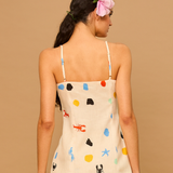 Ocean Dots Linen Vest Top