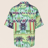 Green Palm 100% Linen Short Sleeve Shirt