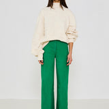 Green Cotton Gabardine Pant