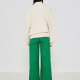 Green Cotton Gabardine Pant