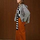 Striped Hooded Rain Coat