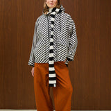 Striped Hooded Rain Coat
