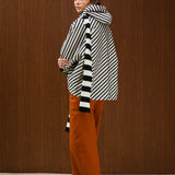 Striped Hooded Rain Coat