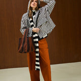 Striped Hooded Rain Coat
