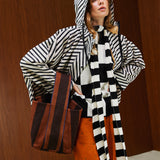 Striped Hooded Rain Coat