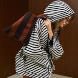 Striped Hooded Rain Coat