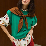 Solid Crew Neck Knit Vest