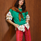 Solid Crew Neck Knit Vest