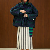 Striped Hooded Rain Coat