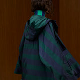 Striped Hooded Rain Coat