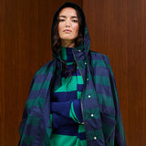 Striped Hooded Rain Coat