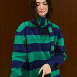 Striped  Crew Neck Knit Sweater