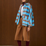 Striped Hooded Rain Coat