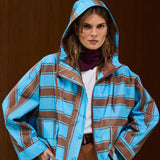 Striped Hooded Rain Coat