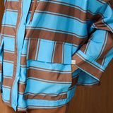 Striped Hooded Rain Coat