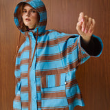 Striped Hooded Rain Coat