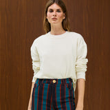 Solid Crew Neck Knit Sweater