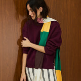 Solid Crew Neck Knit Sweater