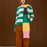 Striped  Crew Neck Knit Sweater