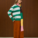 Striped  Crew Neck Knit Sweater