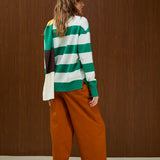 Striped  Crew Neck Knit Sweater