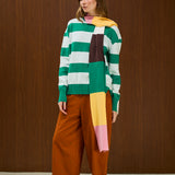 Striped  Crew Neck Knit Sweater