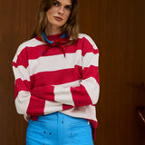 Striped  Crew Neck Knit Sweater