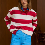 Striped  Crew Neck Knit Sweater