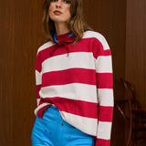 Striped  Crew Neck Knit Sweater