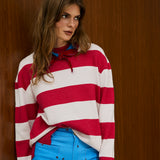 Striped  Crew Neck Knit Sweater