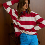 Striped  Crew Neck Knit Sweater
