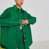 Cotton Gabardine Shirt Jacket