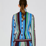 Ice Stripted High Neck Top