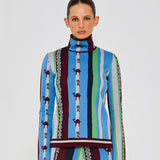 Ice Stripted High Neck Top