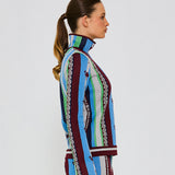 Ice Stripted High Neck Top