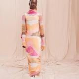 Orange Iceberg Mesh Dress