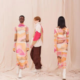Orange Iceberg Mesh Dress