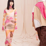 Orange Iceberg Mesh Skirt