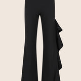 Ruffle Black Pant