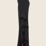 Ruffle Black Pant