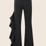 Ruffle Black Pant